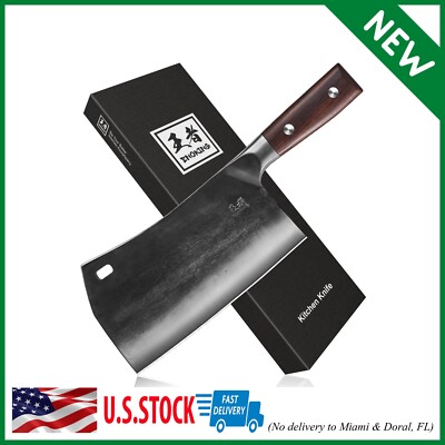Cleaver Knife, 7.5 Inch Hand Forged Meat Cleaver Heavy Duty Bone Chopper German