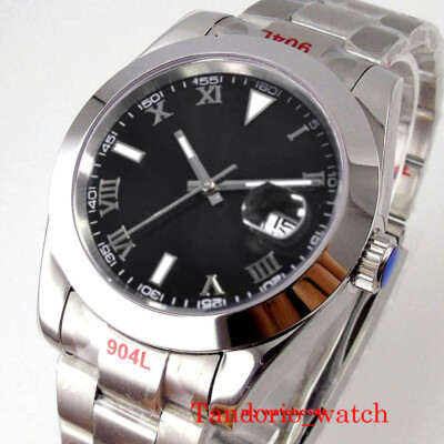 36mm/39mm NH35A MIYOTA PT5000 Black Sterile Dial Polished Bezel Hands Mens Watch