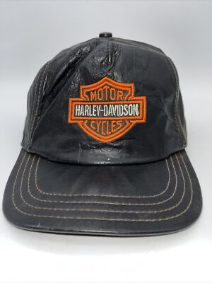 帽子 HARLEY DAVIDSON / leather hat Vintage Harley Davidson Leather Cap, Biker Hat - Etsy