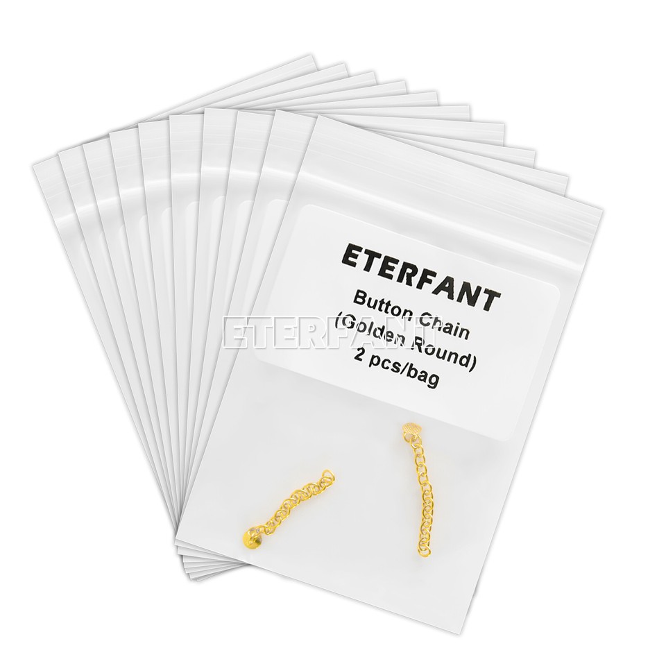 Chaîne Bouton De Traction Orthodontique Linguale - Plaqué Argent Ou Or, Pack De 2, Pour Orthodontie