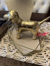 Pink By Victoria  s Secret Plush Dog - Gold - New