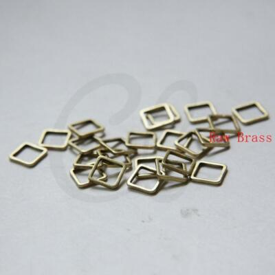 #ad 60 Pieces Raw Brass Square Blank Ring Square 8mm CW 3294C $2.18