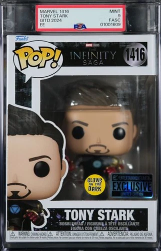 Tony Stark Iron Man The Infinity Sage Glows in Dark Exclusive Funko Pop! PSA 9