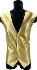 St. Patrick Men's Gold Vest 4 Buttons Black Back 100 Polyester Size XL