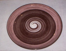 2 Vtg Santa Anita Ware Pink Brown Swirl Vreni Dinner Plates 10 3/8"