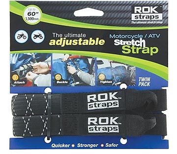 ROK Straps Motorrad Bike ATV HD 1500mm 60'' verstellbar SCHWARZ & REFLEKTIEREND