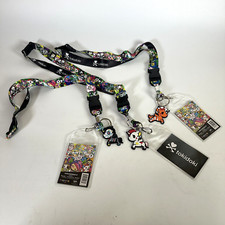 ! THREE PACK ! Tokidoki Lanyard Caramelo + Marea + Stellina Silicon Charm Badge