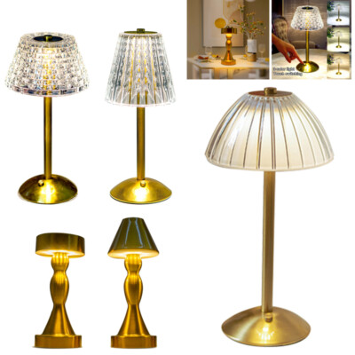Retro LED Akku Tischlampe Kabellos Touch Dimmbar Tischleuchte USB Aufladbar