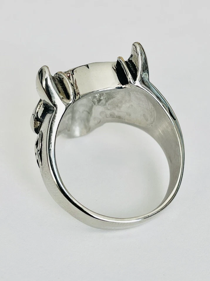 Anillo Cabeza de Lobo Acero Inoxidable Talla 15 Para Hombre Nórdico Vikingo Nudo Celta Unisex Foto 4 de 4