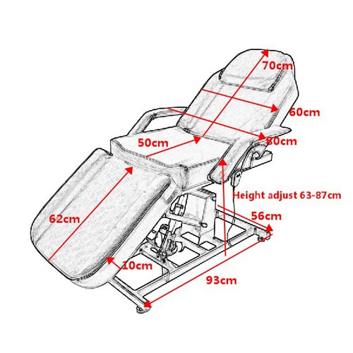 Electric Massage Table Spa Tattoo Beauty Bed 3 Folding Therapy Treatment Table - Picture 12 of 36