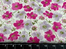 Tina Scrap 9"x21" Pink Daisy Flowers Easter Garden Floral Bouquet Cotton Fabric