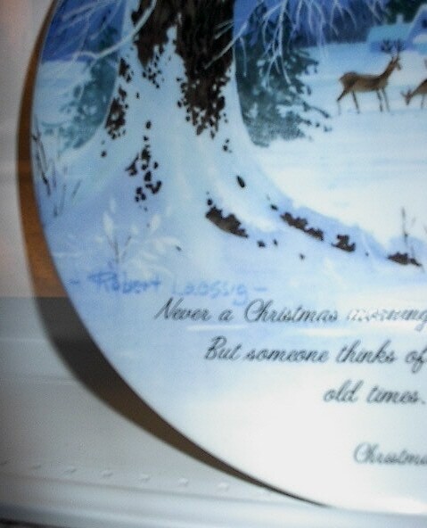 1973 Christmas Porcelain Plate Robert Laessig Winterscene Series