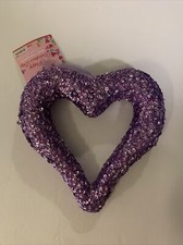 purple glitter foam heart NWT