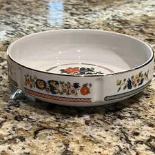 Vintage Taiwan Tatung White Multicolored Flowers Gold Trimmed Serving Bowl Dish