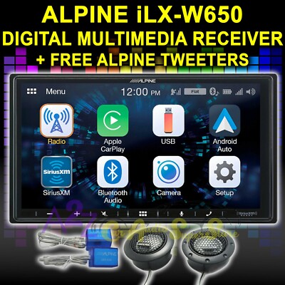 ALPINE iLX-W650 DIGITAL MULTIMEDIA RECEIVER APPLE CAR PLAY ANDROID + TWEETETERS