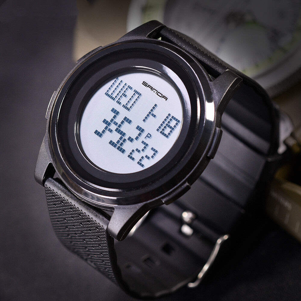 Men's Waterproof LED Electronic Watch with Multi-Function Stopwatch and Shock Re