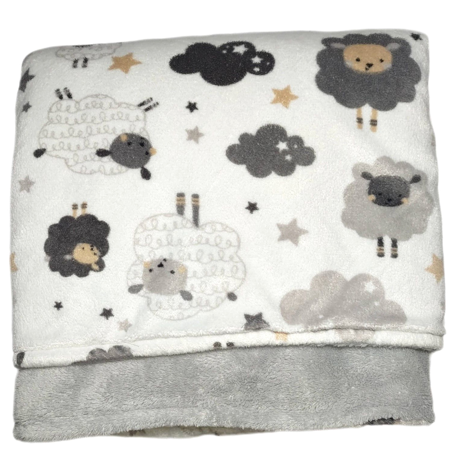 Manta bebé oveja de felpa gris blanco elección de los padres nube estrella suave Walmart