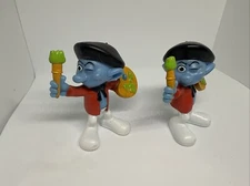 Lot of Two - McDonald's Painter Pryor 2011 Smurf toy figure