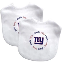 NY New York Giants Baby Bib Set, 2 Pack Bibs, Officially Licensed NFL Infant