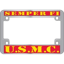 USMC Semper Fi Patriotic Motorcycle License Plate Frame 7.5"x5"