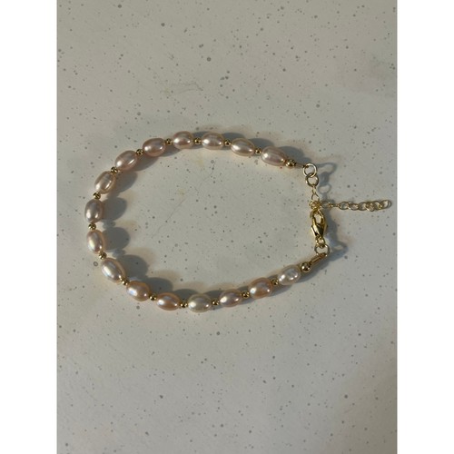 Pink Freshwater Pearl 14k Gold Filled Beaded Bracelet - Picture 1 of 2