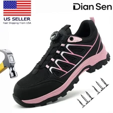 Women Work Shoes Steel Toe Safety Shoes Indestructible Protective Boots Size 5-9