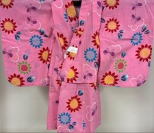 Japanese Kimono Retro Children's Yukata Flowers Butterflies