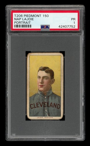 1909-11 T206 Set-Break Nap Lajoie Portrait Piedmont PSA 1 PR
