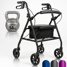 Upright Walker Rollator - Black AND REGULAR WALKER-Red