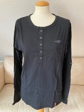Jack Jones Men's Long Sleeve T-Shirt Size M Black With Button Placket