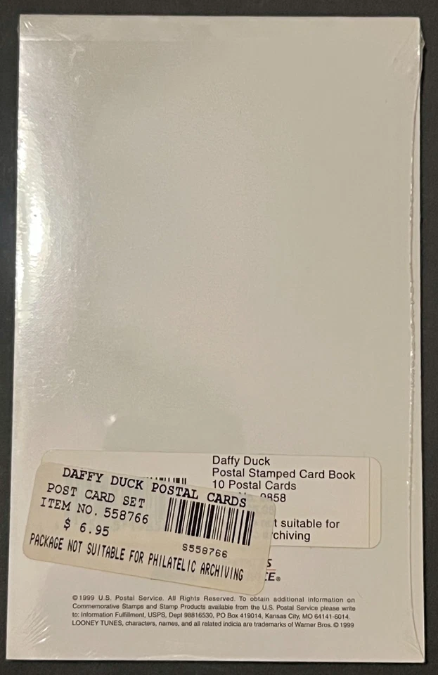 SCOTT UX304 USPS 1999 DAFFY DUCK SET OF TEN POSTAL CARDS SEALED NEW - Image 2 of 2