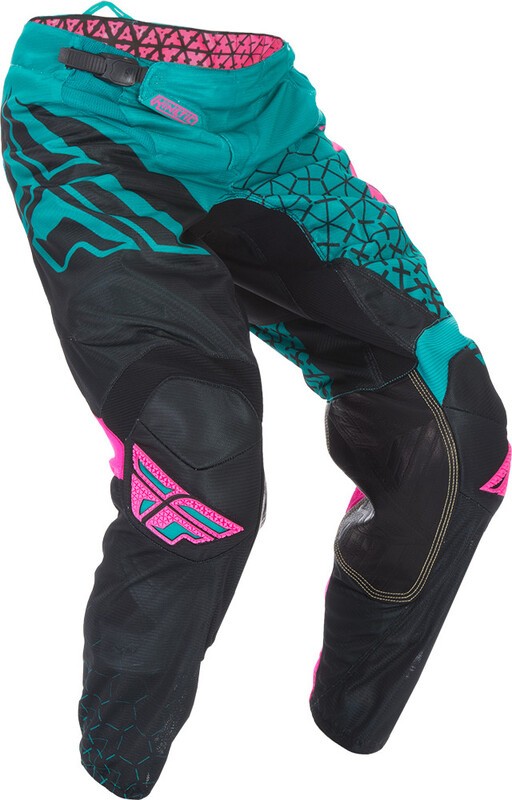 Pantalon FLY RACING Kinetic Trifecta Mesh Turquoise et Rose pour Moto Cross