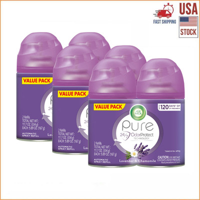 (6 Pack) Air Wick Pure Freshmatic Refill Lavender & Chamomile Scent 5.89oz