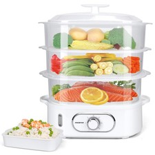 Aigostar 3 Tier Electric Food Steamer 12L, 900W Vegetable Fitfoodie Pro