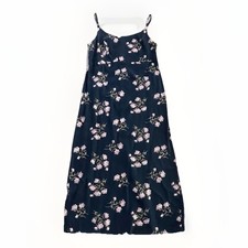 GAP Dress Vintage Maxi Sleeveless Blue Lilac Floral Back Slit Y2K Size 8