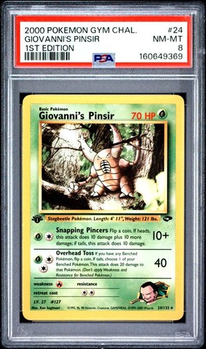 Giovanni's Pinsir (1st Edition) graded PSA 8 for sale on eBay