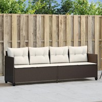 Sonnenliege Poly Rattan Braun Mit Kissen FüR Garten Balkon Terrasse