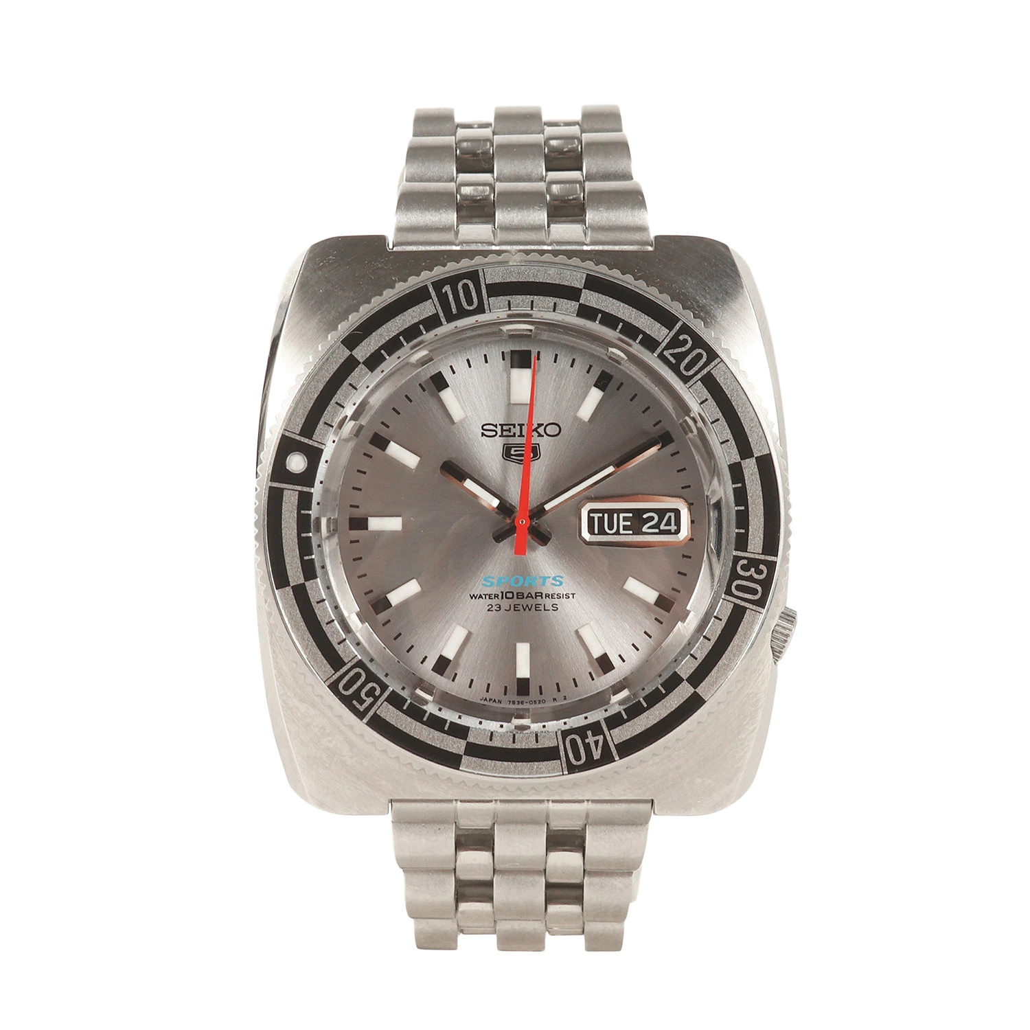 Seiko 90s 5 Sports 7S36-0070 Day Date Watch Used - Gem