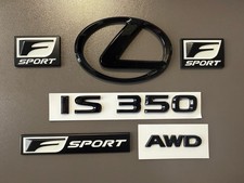 Gloss Black Emblem Badge Logo Trunk Fender Kit Fits Lexus Is350 2014-20 2017 Gloss Black Emblem Badge Logo Trunk Fender Kit Fits Lexus Is350 2014-20 2017