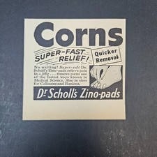 1953 Dr Scholl's Zino-Pads Corn Removal Super Fast Relief Vintage Print Ad Pain