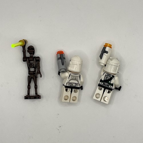 3 Lego Mini Figures Star Wars Theme Commando Droid Captain Clone Troopers - Picture 6 of 10