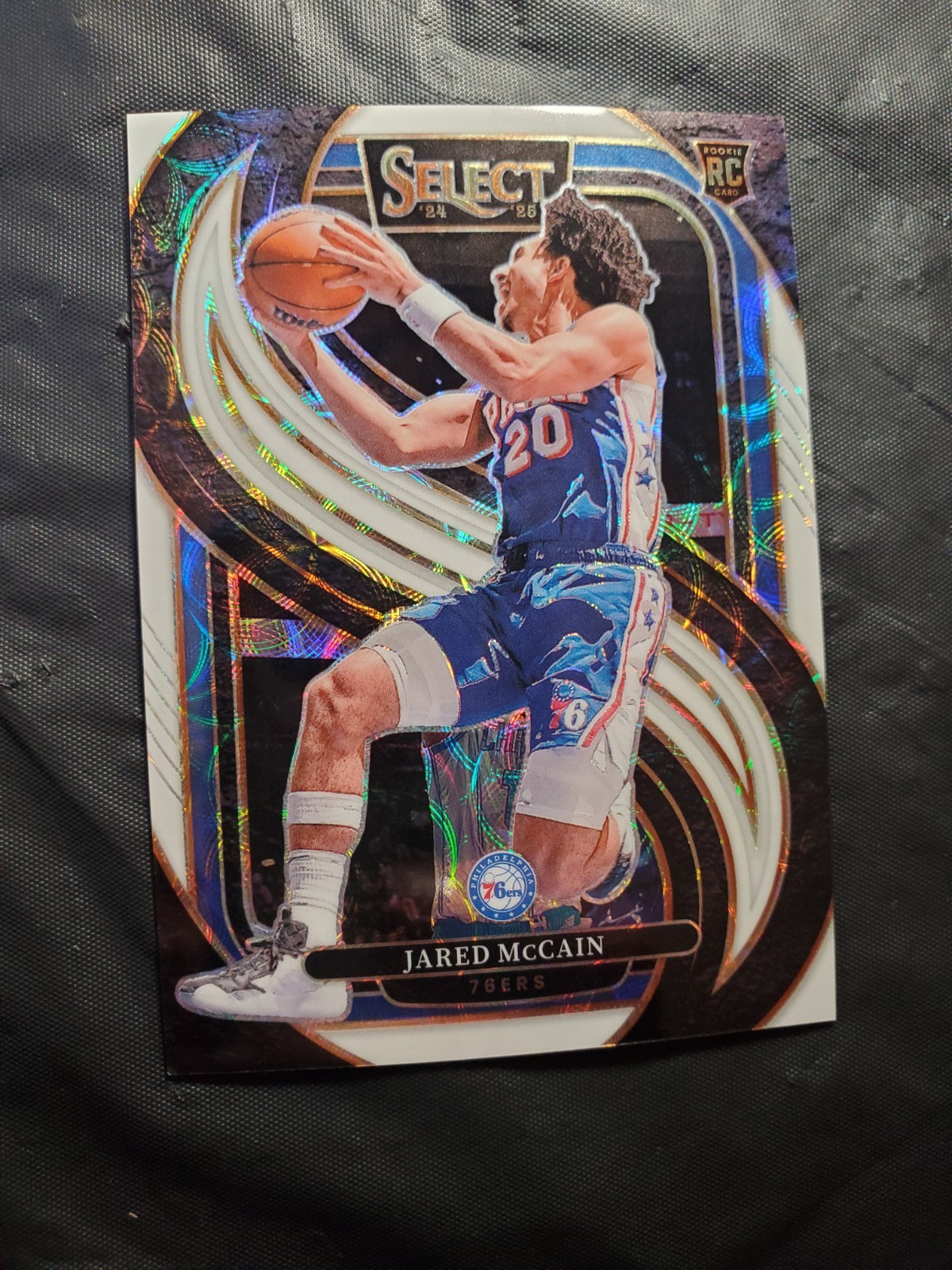 JARED McCAIN 2024-25 Select Premier Level White Scope Prizm /35 76ers