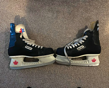 Bauer Pro Team Ice Hockey Skates Size 9 Uk Black/White