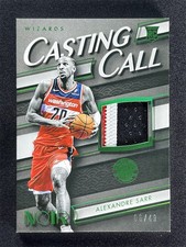 2024-25 Panini Noir Alexandre Sarr Casting Call Patch Jersey RC Rookie Green /49