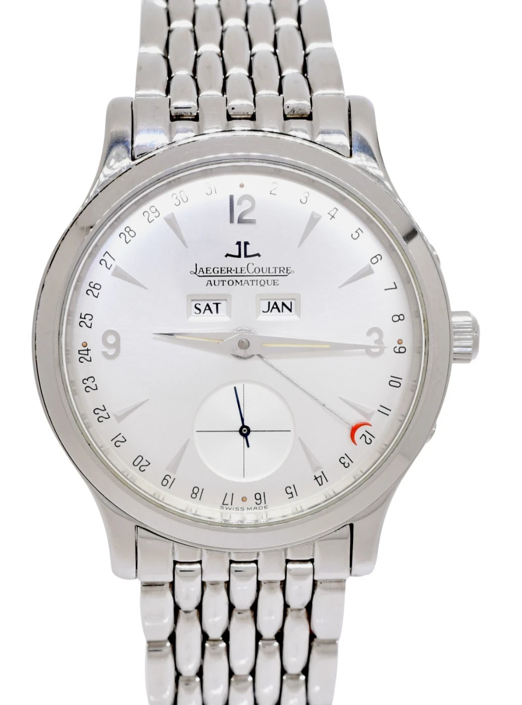 Jaeger LeCoultre — Jaeger LeCoultre Master Tripple Calendar Steel Mens 37mm Watch 140.8.87