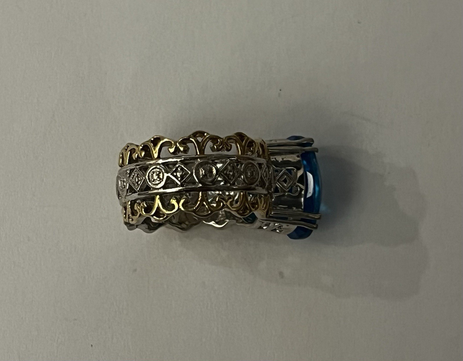 Signed STS .925 Sterling Silver Statement Ring Si… - image 3