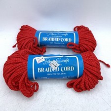 Fiber Craft Braided Cord Red No 2156B 3 1/2mm