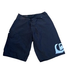 Quiksilver Black Silver Tie Board Shorts Swim Trunks Kids Size 7