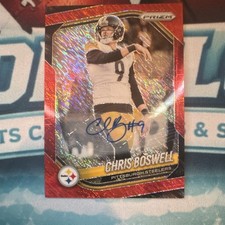 2025 PANINI PRIZM CHRIS BOSWELL RED SHIMMER PRIZM AUTOGRAPHS /35! #174