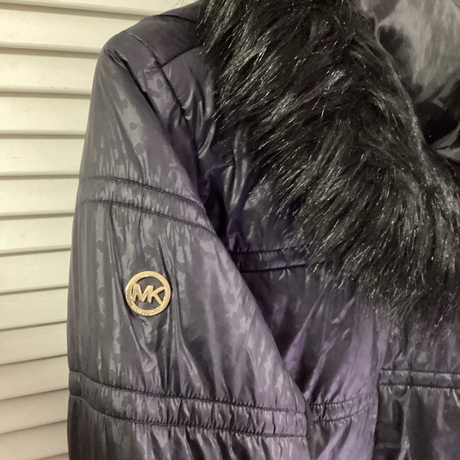 Michael Michael Kors Women's Black Quilted Mixed Media Puffer Jacket Coat 1X thumbnail 6